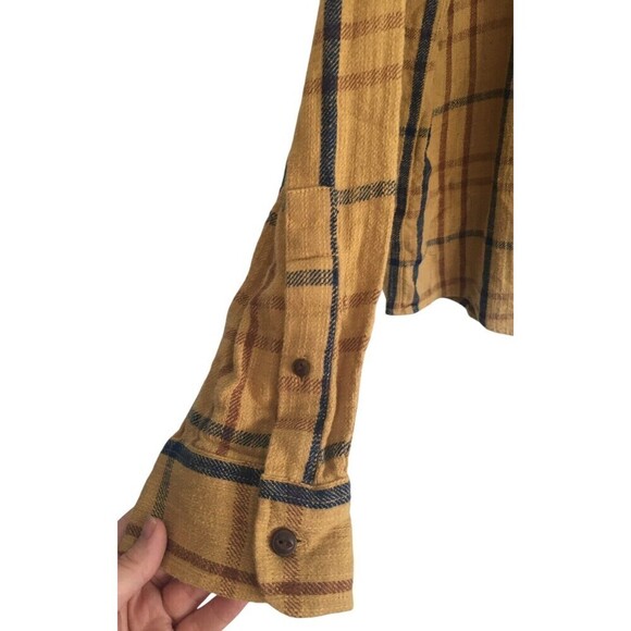 LL Bean Signature Shirt Men's Size XL Tan Plaid Slim Fit Button Up Cotton - Picture 6 of 6